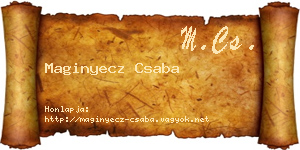 Maginyecz Csaba névjegykártya